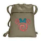 Disney Minnie Mouse Backpack/ Rose Gold, Mermaid Blue Glitter Minnie Vacation Park Bag