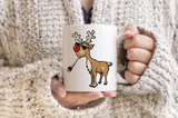 Christmas Rudolph Thug Life Coffee Mug/ Funny Rudolph Thug Glasses Santa’s Reindeer Holiday Coffee Lover Mug Gift