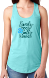 Beach Tank Top/ Sandy Toes/ Salty Kisses Women’s Tank/ Tropical Summer Tank Top/ Teal Beach Quote Summer Tank