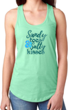 Beach Tank Top/ Sandy Toes/ Salty Kisses Women’s Tank/ Tropical Summer Tank Top/ Teal Beach Quote Summer Tank