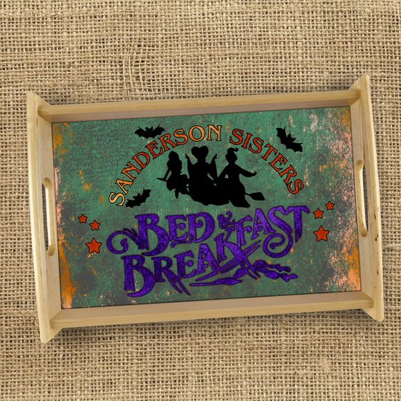 Sanderson Sisters Wood Serving Tray/ Hocus Pocus Bed And Breakfast Halloween Coffee Table/ Cookie Tray