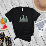 Beach Gnomes Shirt/ Tropical Blue Watercolor Summer Gnomes With Starfish Beach T-Shirt