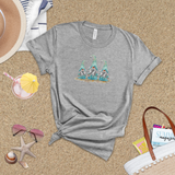Beach Gnomes Shirt/ Tropical Blue Watercolor Summer Gnomes With Starfish Beach T-Shirt
