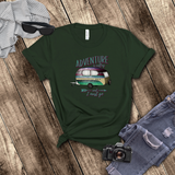 Camping Shirt/ Adventure Is Calling And I Must Go Teal Green Purple Camper