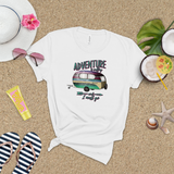 Camping Shirt/ Adventure Is Calling And I Must Go Teal Green Purple Camper