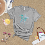 Tropical Turtle Shirt/ Coastal Watercolor Blue Sea Turtle T-Shirt