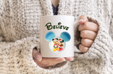 Disney Christmas Mugs / Mickey Mouse Christmas Snowglobe Holiday Coffee Mug/ Disney Santa Suit Mickey Winter Coffee Lover Gift