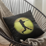 Softball Pillow/ Inspirational Softball Batter Bedroom Decor Gift Idea