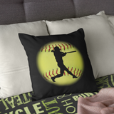 Softball Pillow/ Inspirational Softball Batter Bedroom Decor Gift Idea
