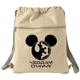 Disney Star Wars Mickey Mouse Backpack/ Jedi Sith Choose Wisely In Aurebesh Language Vacation Travel Park Bag Gift/ Galaxy’s Edge Cinch Sack