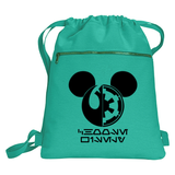 Disney Star Wars Mickey Mouse Backpack/ Jedi Sith Choose Wisely In Aurebesh Language Vacation Travel Park Bag Gift/ Galaxy’s Edge Cinch Sack