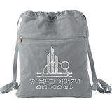 Disney Star Wars Galaxy’s Edge Backpack/ Aurebesh Black Spire Outpost Vacation Travel Park Bag Gift/ Metallic Silver Disney Cinch Sack