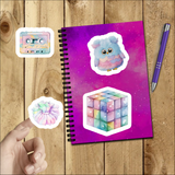 Retro 90s Pastel Stickers/ Nostalgic 80s, 90s Favorites Game Cube Sticker Collection Laptop Decal, Planner, Journal Vinyl Sticker Pack