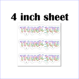 Thank You Stickers/ Iridescent Rainbow Party Foil Balloons Gift Favor Vinyl Label Stickers
