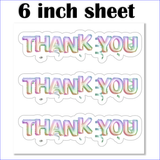 Thank You Stickers/ Iridescent Rainbow Party Foil Balloons Gift Favor Vinyl Label Stickers