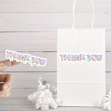 Thank You Stickers/ Iridescent Rainbow Party Foil Balloons Gift Favor Vinyl Label Stickers