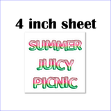 Watermelon Stickers/ Green, Pink Watermelon Foil Balloons Words Summer, Picnic, Juicy Laptop Decal, Planner, Journal Vinyl Stickers