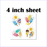 Popsicles And Sunshine Sticker/ Summer Sun Pastel Creamsicle, Popsicle Collection Laptop Decal, Planner, Journal Vinyl Stickers