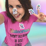 Baby Cute Unicorn Stickers/ Rainbow Neon Pastel Kawaii Chibi Baby Unicorn Collection A Laptop Decal, Planner, Journal Vinyl Stickers