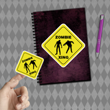 Halloween Stickers/ Caution Sign Zombie Crossing Laptop Decal, Planner, Journal Vinyl Stickers