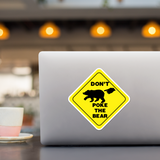 Funny Bear Stickers/ Caution Sign Don’t Poke The Bear Laptop Decal, Planner, Journal Vinyl Stickers