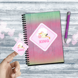 Stork Baby Girl Stickers/ Pink Caution Sign Stork Crossing Laptop Decal, Planner, Journal Vinyl Stickers