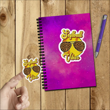 Softball Stickers/ Softball Vibes Leopard Glasses Laptop Decal, Planner, Journal Vinyl Stickers