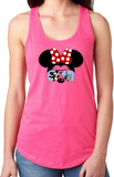 Minnie Mouse Sunglasses Tank Top/ Disney Cinderella’s Castle With Mickey Women’s Summer Tank Top/ Disney Vacation Minnie Bow Silhouette Tank