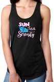 Sun Sea Serenity Beach Tank Top/ Tropical/ Nautical Women's Beach Tank/ Summer Seashell Vacation Tank