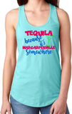 Tequila Margaritaville Neon Tank Top/ Summer Tropical Beach Tank/ Tequila Because It’s Margaritaville Somewhere Vacation Beach Tank
