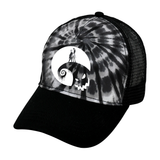 Disney Tie Dye Hat/ Nightmare Before Christmas Jack Skellington And Sally On Spiral Hill Oogie Boogie Halloween Trucker Adjustable Cap