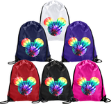Mickey Mouse Tie Dye Glitter Backpack/ Disney Mickey Mouse Glitter Drawstring Bag/ Red, Green, Blue Tie Dye Mickey Disney Travel Park Bag