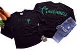 Tinkerbell Jersey/ Glitter Green Tinkerbell Spirit Shirt/ Fairy Glitter Sparkle Disney Vacation Oversized Jersey Top
