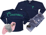 Tinkerbell Jersey/ Glitter Green Tinkerbell Spirit Shirt/ Fairy Glitter Sparkle Disney Vacation Oversized Jersey Top
