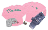 Tinkerbell Jersey/ Glitter Green Tinkerbell Spirit Shirt/ Fairy Glitter Sparkle Disney Vacation Oversized Jersey Top