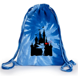 Disney Tinkerbell Glitter Backpack/ Disney Cinderella’s Castle Tinkerbell Glitter Hearts Tie Dye Drawstring Cinch Sack/ Vacation Park Bag