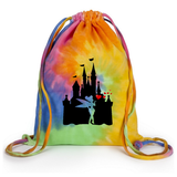 Disney Tinkerbell Glitter Backpack/ Disney Cinderella’s Castle Tinkerbell Glitter Hearts Tie Dye Drawstring Cinch Sack/ Vacation Park Bag