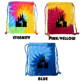 Disney Tinkerbell Glitter Backpack/ Disney Cinderella’s Castle Tinkerbell Glitter Hearts Tie Dye Drawstring Cinch Sack/ Vacation Park Bag