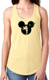 Disney St. Patrick’s Day Glitter Tank Top/ Mickey Silhouette Tinkerbell Glitter Shamrocks Tank/ Green Shamrocks Women’s Lucky Charm Tank