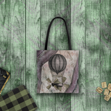Steampunk Tote/ Vintage Steampunk Glam Purple Airship, Skeleton Keys Large Bag