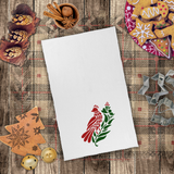 Christmas Cardinal Towels/ Red And Green Winter Cardinal Waffle Weave Kitchen Dish Towel Holiday Decoration Gift