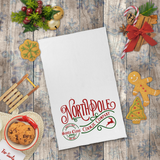 Christmas Towels/ North Pole Cookie Company Retro Santa Sign Waffle Weave Kitchen Dish Towel Holiday Decoration Gift