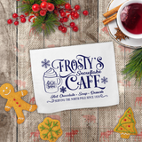 Christmas Towels/ Frosty's Snowflake Café At The North Pole Farmhouse Waffle Weave Kitchen Dish Towel Decoration Gift