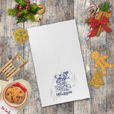 Christmas Let It Snow Towels/ Blue Swirly Filigree Snowman Winter Holiday Farmhouse Waffle Weave Kitchen Dish Towel Holiday Decoration Gift