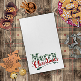 Christmas Towels/ Green Plaid Merry Christmas Holiday Farmhouse Waffle Weave Kitchen Dish Towel Holiday Decoration Gift