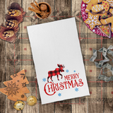 Christmas Towels/ Red Plaid Merry Christmas Moose Holiday Farmhouse Waffle Weave Kitchen Dish Towel Holiday Decoration Gift