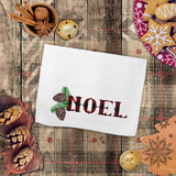 Christmas Towels/ Red Plaid Noel Pine Cones Holiday Farmhouse Waffle Weave Kitchen Dish Towel Holiday Decoration Gift