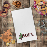 Christmas Towels/ Red Plaid Noel Pine Cones Holiday Farmhouse Waffle Weave Kitchen Dish Towel Holiday Decoration Gift