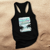 Beach Please Tank Top/ Nautical Vintage Aqua Beach Tropical Summer Tank