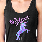 Unicorn Tank Top/ Glitter Pastel Believe Unicorn Lover Tank/ Rainbow Glitter Believe In Unicorns Tank Top/ Be A Unicorn Summer Beach Tank
